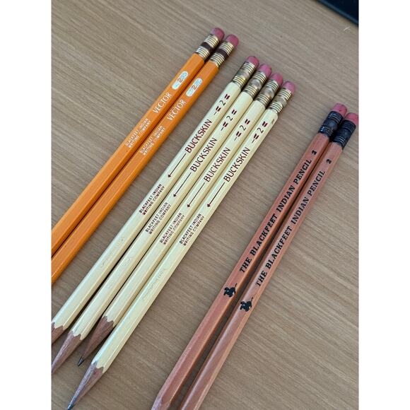 Buckskin Vector Blackfeet Indian Company Pencils Lot of 8 - Picture 3 of 4